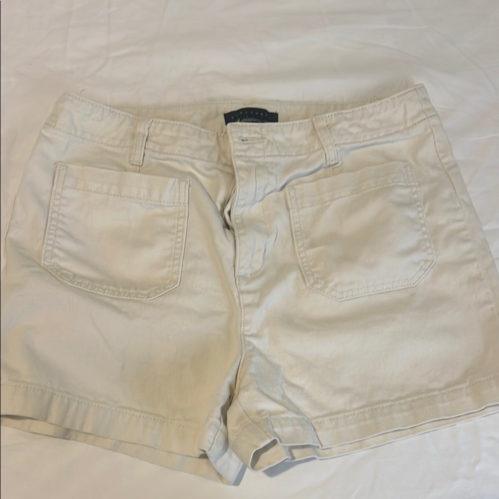 Sanctuary Cream Cargo Shorts Relaxed Fit
